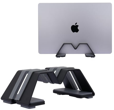 Psitek Adjustable Vertical Laptop Stand - 6061 Aluminum, Universal Fit for All Laptops (Up to 17 inches) - Fashion Design, Adjustable Width, Anti-Slip & Scratch-Resistant, Patented Design