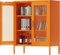 Armoire Metallique Rangement,Meuble de Rangment en Métal,Buffet avec 2 Portes Grillagées,Étagères Réglables,pour Cuisine, Entrée, Salon, Bureau à Domicile,40 x 80 x 102 cm, Orange