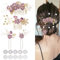 4er-Set Hochzeits-Haarschmuck für Damen, elegante Braut-Haarnadeln mit Blumenmotiven, 10 Spiralperlen-Haarnadeln für Bräute, Brautjungfern, Frauen und Mädchen (Lila)