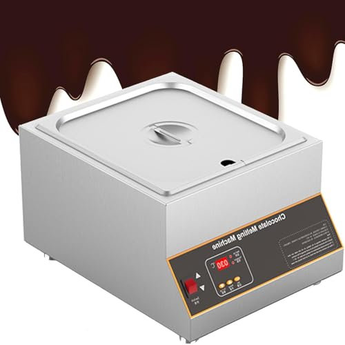 LSHFYV Chocolate Tempering Machine, Commercial Chocolate Melting Machine 0-95℃ Electric Chocolate Tempering Machine 1/2/4 Tank Stainless Steel Warmer Melting Pot,1Tank