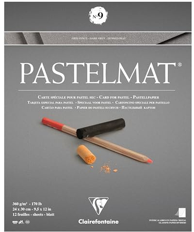 Clairefontaine 96214C Skizze Pastellblock Pastelmat N.9 24x30cm Grau