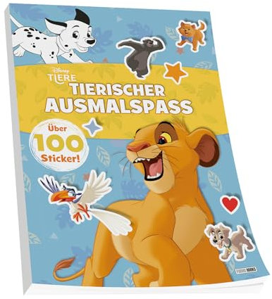 Disney Tiere: Tierischer Ausmalspaß: Malblock (vierfarbig) mit über 100 Stickern