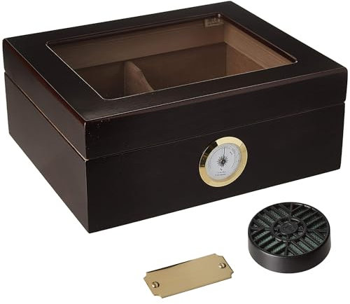 Qualität Importeure Desktop Humidor Capri-Glasoberfläche braun