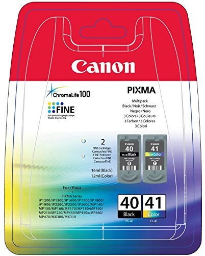 Canon PG-40, CL-41 Tintenpatrone – Schwarz Druckerpatrone (CL-41, Schwarz, – – Pixma IP1600 – – Pixma IP1700 – – Pixma iP1800 – – Pixma iP2600 – – Pixma MP150 – – Pixma MP160 – – Pix, Inkjet)