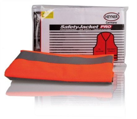 HEYNER® Warnweste Sicherheitsweste Erwachsene XL Fahrrad - Reflexstreifen I Universelle Größe mit Klettverschluss, 100% Polyester I 30° C Waschbar - Orange