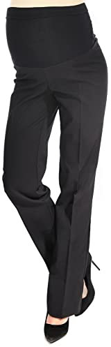 MijaCulture Pantalon de maternité Classique et élégant, Formels Intelligent 1011A (42, Noir/Entrejambe 85cm)