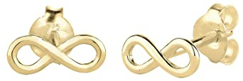 Elli Premium Ohrringe Damen Infinity Trend Blogger Filigran 375 Gelbgold