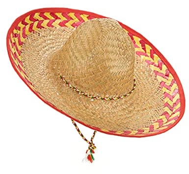 DEGUISE TOI - Chapeau Mexicain Adulte - Sombrero - Taille Unique - Rose - Accessoires pour déguisement - Paille - - Carnaval