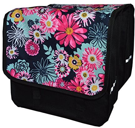 FAHRRADTASCHE 26 28 Erwachsene Satteltasche Gepäckträgetasche Doppel 2x15l / Einzelne 1x15l (14. Duo - Blumen)