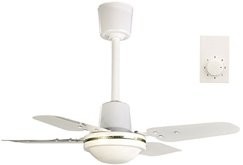 Sichler Haushaltsgeräte Ventilator Decke: Kompakter Deckenventilator, 4 Metallflügel, 3 Stufen, Ø 61 cm, 70 Watt (Stallventilator Decke, Ventilator Fernbedienung, Klimaanlage)