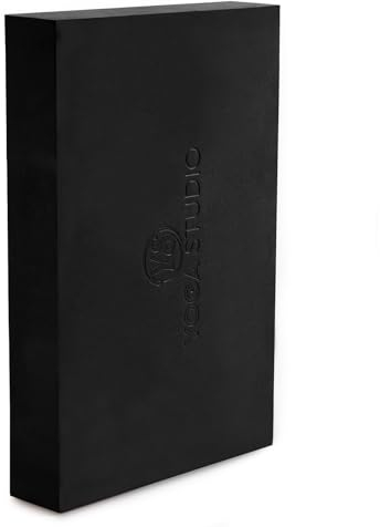 Yoga Studio YS Black Yoga 30 cm x 20 cm x 5 cm, Rutschfester Eva-Block mit abgeschrägten Kanten, leichtes Trainingszubehör, schwarz, Regular