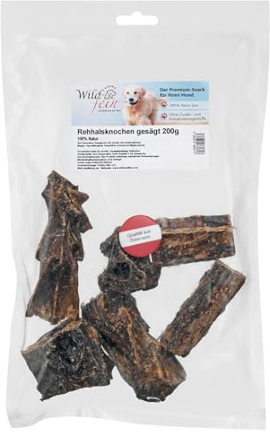 Wild & Fein Hundesnack Rehhalsknochen, gesägt - 200 g