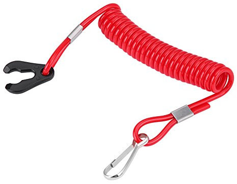 Keenso Universal Tether Switch Interrupteur d'arrêt d'urgence Moteur Hors Bord de Moto Clé Tondeuses à Gazon avec Cordon d'attache pour-Coupe Circuit