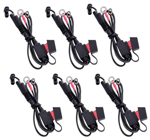 TOPDC 4 PCS 10A Fused Ring Terminal Harness Extention Cord for Battery Charger/Maintainer, 22 Extra Long, Quick Connect, High Compatibility with Multiple Applications