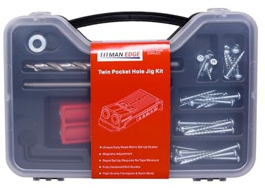 Pocket Hole Jig Starter Kit in a Carry Case with Mixed Pocket Hole Screws - ETPHJCC