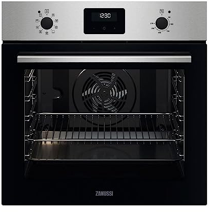 Zanussi ZOHEX3X1 Horno Multifunción con Limpieza AquaClean, 8 funciones con cavidad XXL, Reloj electrónico + Mandos escamoteables, Antihuellas, Inox, Clase A+, 72 Litros
