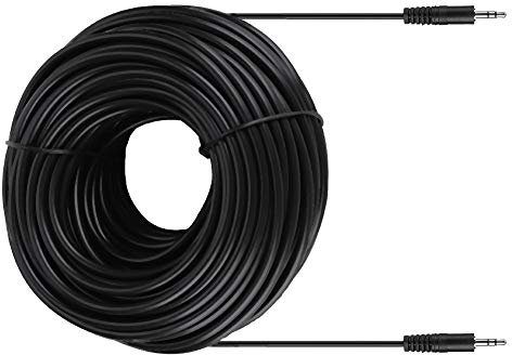 Demeras Câble audio blindé, câble audio blindé mâle à mâle en cuivre de 3,5 mm pour haut-parleurs casque 10 m 15 m 20 m 30 m(30 m)