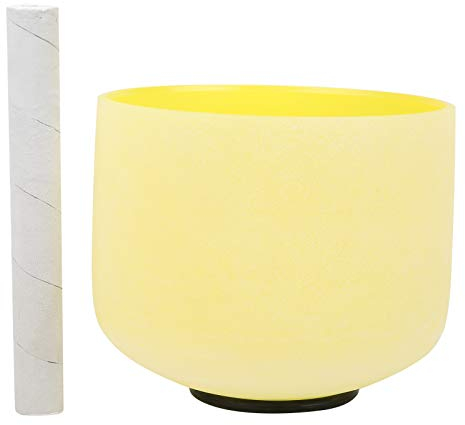 Cuenco de cristal de cuarzo esmerilado de 8 pulgadas, cuenco de meditaci¡§?n Note B con 3 colores diferentes para cuenco de instrumentos musicales