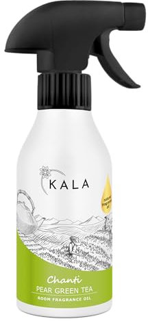KALA - Lufterfrischer Duftölspray CHANTI, Raumspray mit Geruchsneutralisation, Raumduft Spray Hält bis zu 48h, Air Freshener mit Aktiv Neutralisator - Duft Grüner Tee mit Birne, 250ml