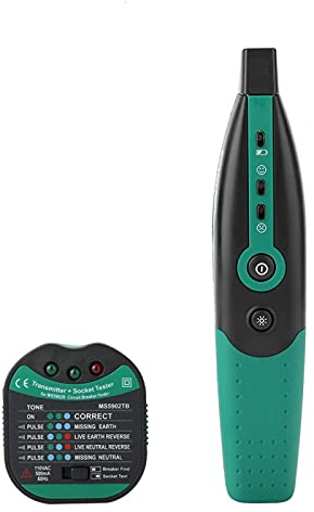 Shipenophy Sicherungssucher MS5902 Elektrikerwerkzeug Elektroinstallationsgerät Steckdosenprüfer (EU Stecker 220V)