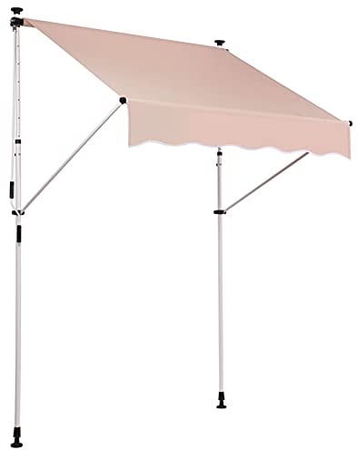 CLP Toldo Plegable Westerly para Exterior con Manivela I Marquesina Moderna Regulable En Altura & Ángulo, Color:Beige, Tamaño:350x120 cm