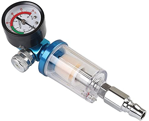 Gexmile Pistola a Spruzzo Filtro Olio in Linea 1/4 Olio Separatore d'Acqua umidità Filtro Aria Regolatore per Utensili Pneumatici Indicatore