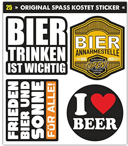 Spaß Kostet Sticker Set Bier Alkohol Sprüche Aufkleber
