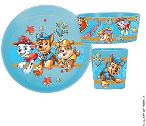 Koziol CONNECT PAW PATROL Kleiner Teller + Schale + Becher 3teil Set blau 8041714