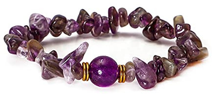 JJDreams Edelstein Armband Damen Amethyst Splitterarmband Yoga Armband Kristall Armband