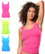 FOCENZA Canotta Donna Spalla Larga in Morbida Microfibra, Intimo Senza Cuciture, Multipack da 3 Pezzi in Vari Colori, Made in Italy (Turchese-GF-Bubble Fluo, S-M)