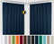 BEAUTEX 2er Set Kräuselband Verdunkelungsvorhang mit U-Band, Gardinen abdunkelnd und Blickdicht (B=300 cm, H=245 cm, Navyblau)