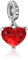 Alstiva Rot Herz Charm Anhänger 925 Sterling Silber 5A Zirkonia Anhänger für Armband und Halskette - Damen Schmuck Geschenk