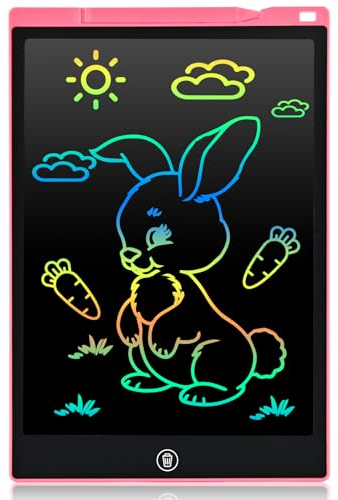 LCD Schreibtafel Kinder 12 Zoll,cimetech Zaubertafel mit Stift, Elastisches Seil, Augenschutz Maltafel mit Sperr-& Löschfunktion Weihnachten Kinder Geschenke Spielzeug 3 4 5 6 7 8 Jahre Mädchen Junge