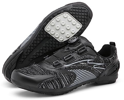 PENXZT Herren MTB-Radschuhe Mountainbike Fahrradschuhe Outdoor-Radschuhe Gummisohle Nicht rutschernde atmungsaktiv,Schwarz,43 EU