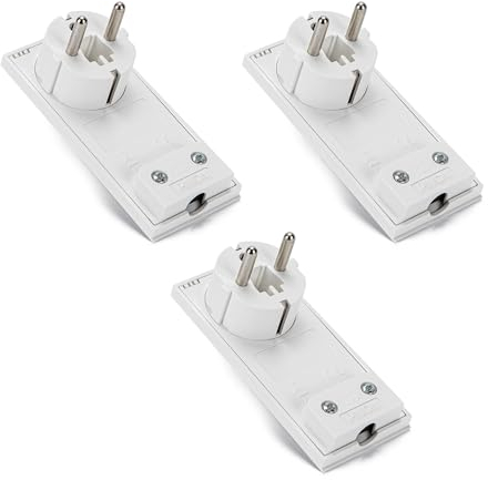 FANTON 80065-B3 3 pz Spine schuko ultrapiatta salvaspazio orientabile 2P+T 16A mod. CLOCK colore bianco