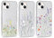 Foonary 3 Stück Transparent Hülle für Apple iPhone 15 6,1, Handyhülle mit Muster Mädchen Aesthetic Blumen Muster Motiv Design Slim Case, Silikon Stoßfest Schutzhülle Cover für iPhone 15, Blumen 05