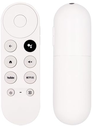 Mando a Distancia de Voz G9N9N Compatible con Mando Google Chromecast TV 4K 2020 Snow GA01920, con Botones de Netflix y Youtube - Repuesto para Dispositivos GA01409-US hasta GA02464-US