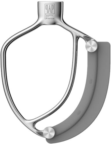 Flex Edge Beater Pro FEB5HD for KitchenAid 5QT Bowl-Lift Stand Mixers - Stainless Steel Flat Beater with Replaceable Silicone Edges.