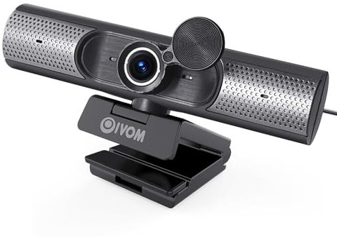 Oivom Webcam with Microphone and Speaker, 1080P Webcam for Computer Computer, Laptop, USB Camera with Physical Privacy Cover, Plug and Play, Streaming Webcam