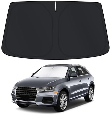 D-Lumina Parasol para Parabrisas para Accesorios Au.di Q3 2013-2016, Parasol para Parabrisas Delantero, Protector de Parabrisas de Coche contra los Rayos UV, Plegable y Portátil