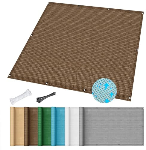 Tende da Sole per Esterno 250 x 400 cm Rettangolare Tenda da Sole per Esterni con Occhielli per Giardino Balcone Terrazza, Marrone