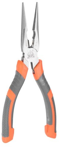 sourcing map Long Nose Pliers 8'' Needle Nose Pliers with Wire Cutters Comfort Grip for Cutting Banding Wire