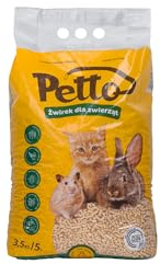 Katzenstreu 3,5 kg - Holzstreu für Geruchs und Feuchtigkeitskontrolle - Öko 100% Kieferholz - Kompostierbar - Kleintierpellets