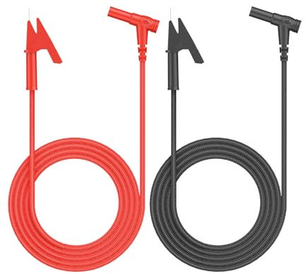 ALLmeter Heavy-Duty Messleitungen-Set für Multimeter, 1 Paar 1m, 15A/1000V, 4mm Bananenstecker und Krokodilklemmen, Robustes Profi-Zubehör in Rot und Schwar