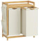 SONGMICS Wäschekorb 2 Fächer, Bambus, Wäschesammler 100 L, Wäschesortierer, mit Ablage, Wäschesack, kleine seitliche Taschen, Wäscheregal, 2 x 50 L, 63 x 33 x 78 cm, cremeweiß RLH100W01