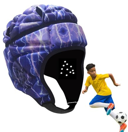 Lnhgh Gorro Bandera Fútbol Juvenil,Cascos de Rugby Gorro de Seguridad para Casco de fútbol - Casco Acolchado con Correa Ajustable, Gorro Protector para niños jóvenes
