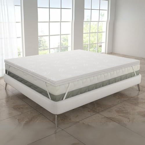 MAXIME MAISON - Topper aus Memory Foam 170 x 190 (Dicke 5 cm) über Matratze für Doppelbett für Matratze 170 x 190 Made in Italy vom Herzen Italiens bis zu Ihrem Bett: Der Topper, der süße Träume