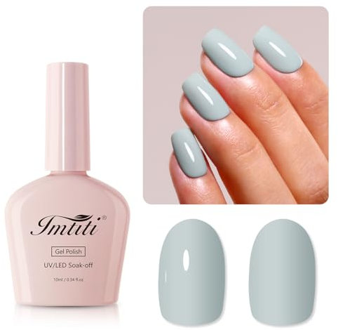 Imtiti Sage Green Gel Polish Soak Off LED UV Nail Gel Polish DIY Nail Art Starter Manicure Salon Kit for Women & Girls - 10ML