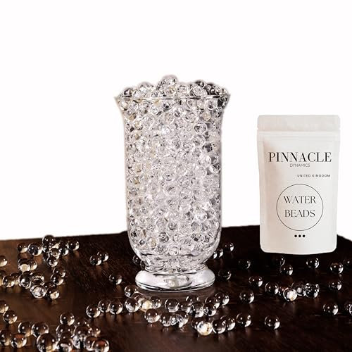PINNACLE DYNAMICS Clear Water Beads - Bulk (4 Packs) Fills More Than 30 Vases - Decorative Home Accessories - Gel Balls Vase Fillers – Table Centrepiece - Perfect for Flower Vase and Floating Candles