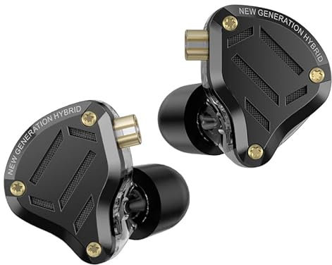 KZ ZS10 Pro 2 cuffie in ear monitor, KZ 4-Level Tuning Switch cuffie multi-driver in-ear IEM KZ Gaming cablati auricolari 1DD+4BA aggiornati con cavo a 2 pin per audiofili (nero, senza microfono)
